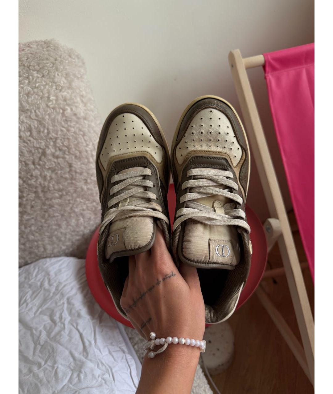 CHRISTIAN DIOR Коричневые кожаные кроссовки, фото 3