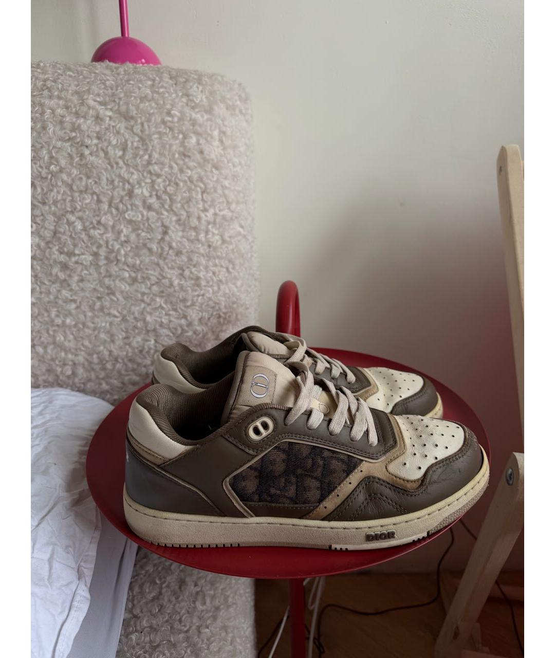 CHRISTIAN DIOR Коричневые кожаные кроссовки, фото 7