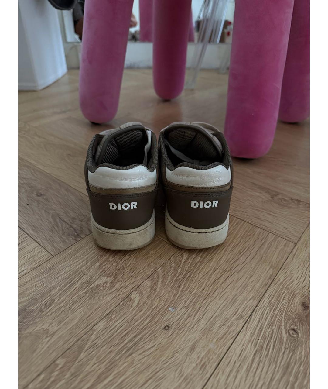 CHRISTIAN DIOR Коричневые кожаные кроссовки, фото 4