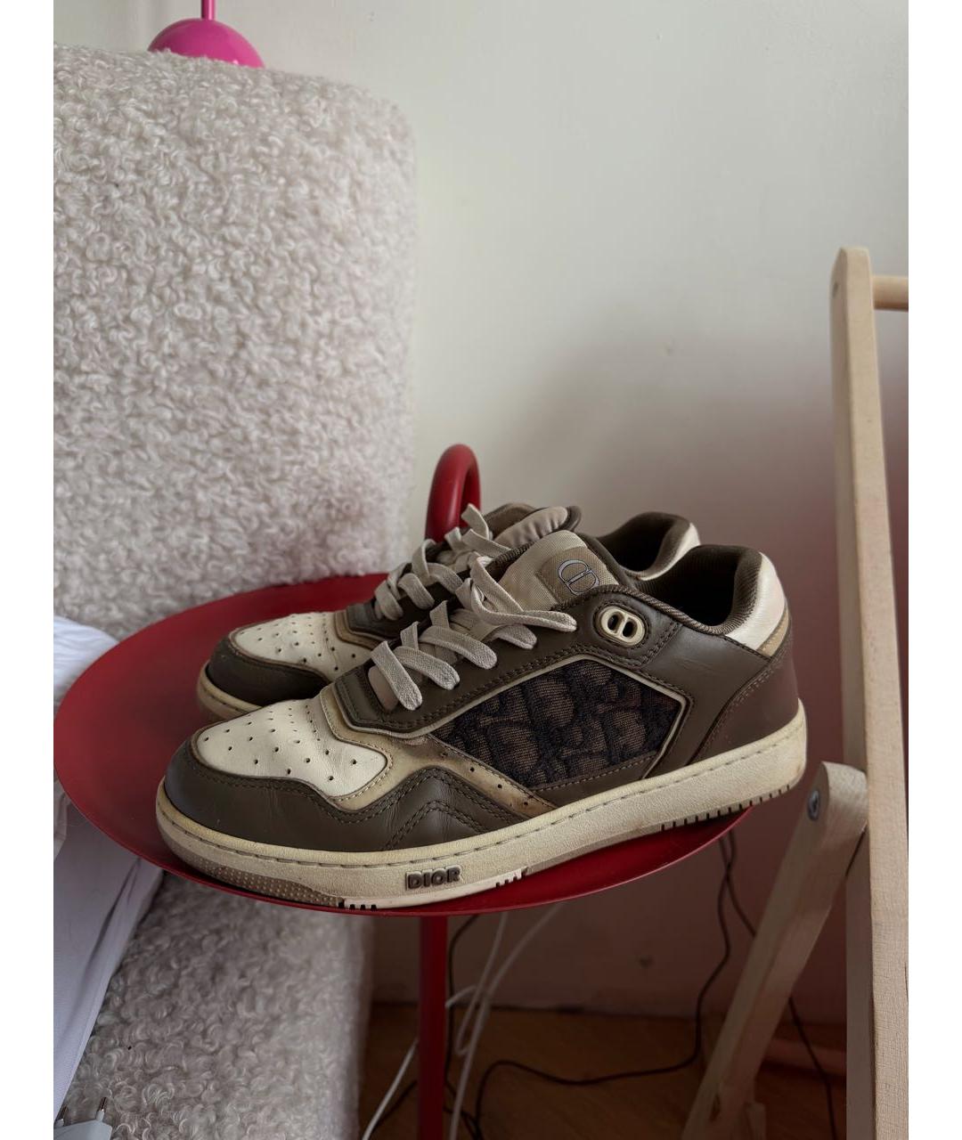 CHRISTIAN DIOR Коричневые кожаные кроссовки, фото 6