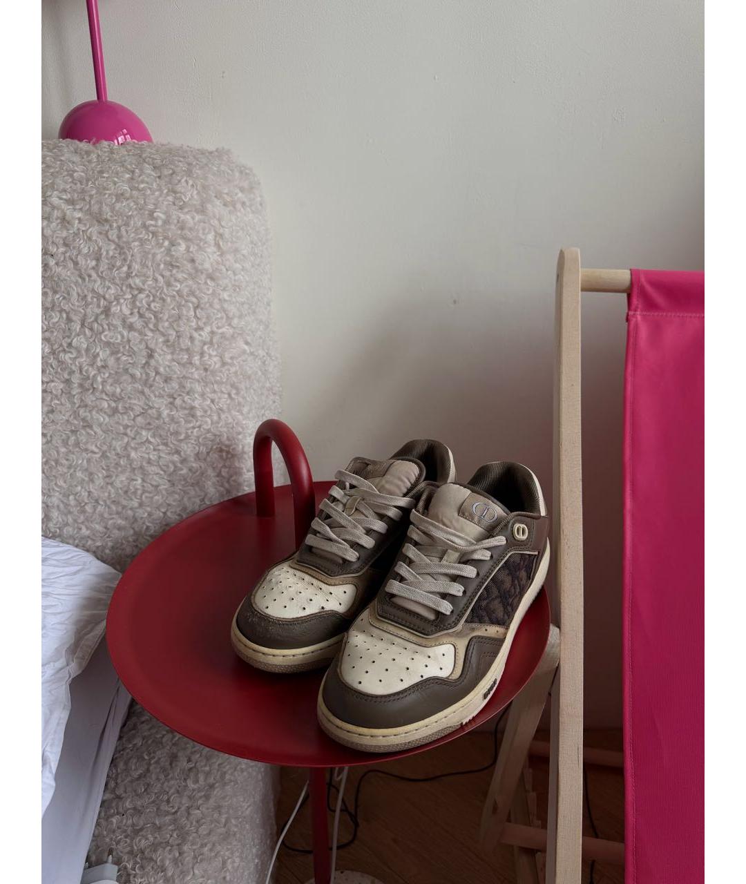 CHRISTIAN DIOR Коричневые кожаные кроссовки, фото 2