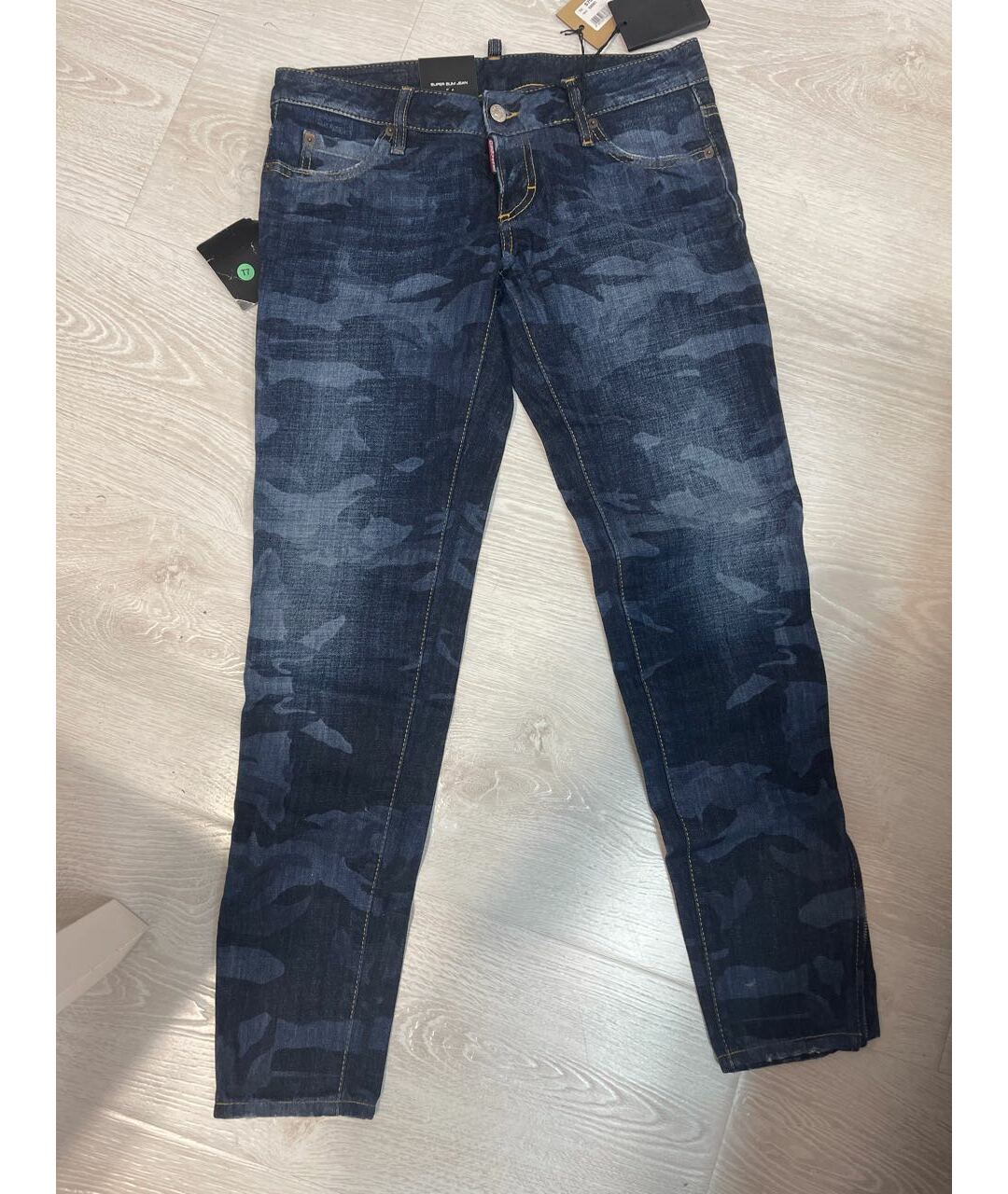 DSQUARED2 Темно-синие хлопковые джинсы слим, фото 5