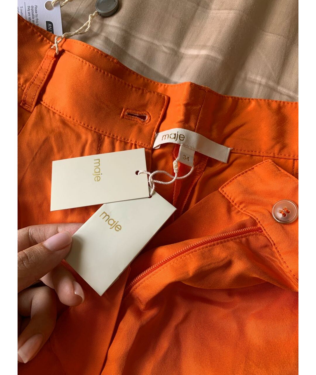 MAJE Оранжевое шорты, фото 3