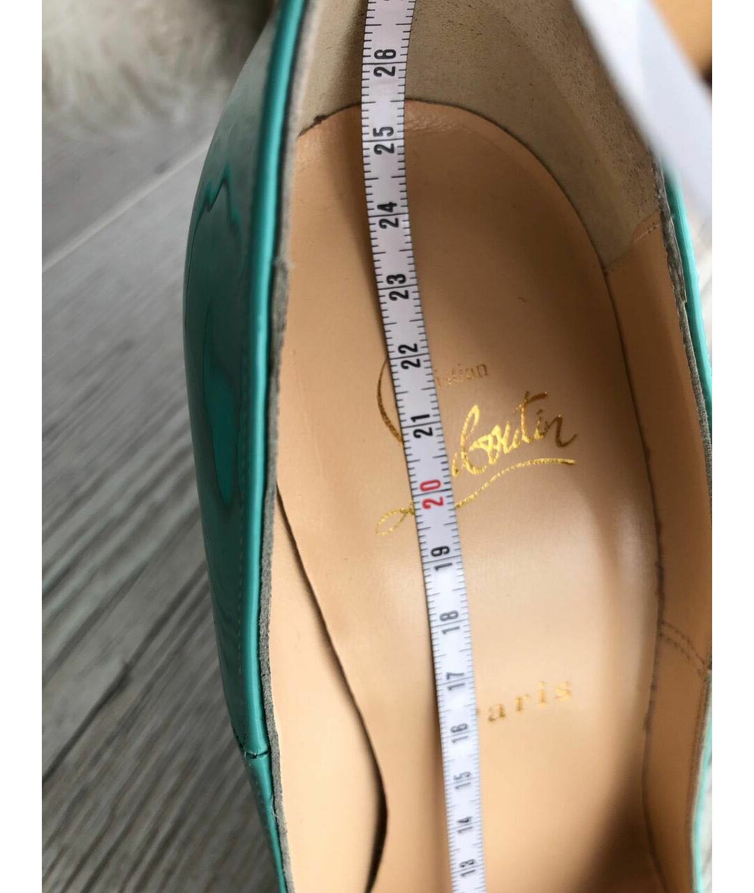 CHRISTIAN LOUBOUTIN Бирюзовые туфли из лакированной кожи, фото 8