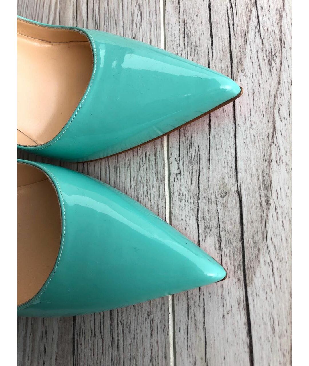 CHRISTIAN LOUBOUTIN Бирюзовые туфли из лакированной кожи, фото 2