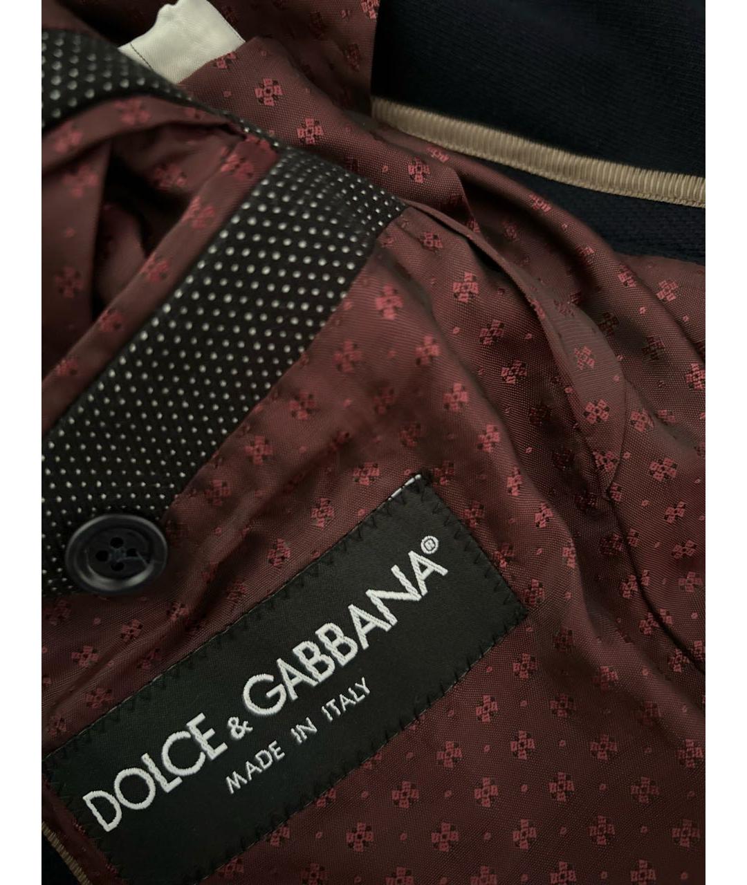 DOLCE&GABBANA Темно-синий хлопковый пиджак, фото 7