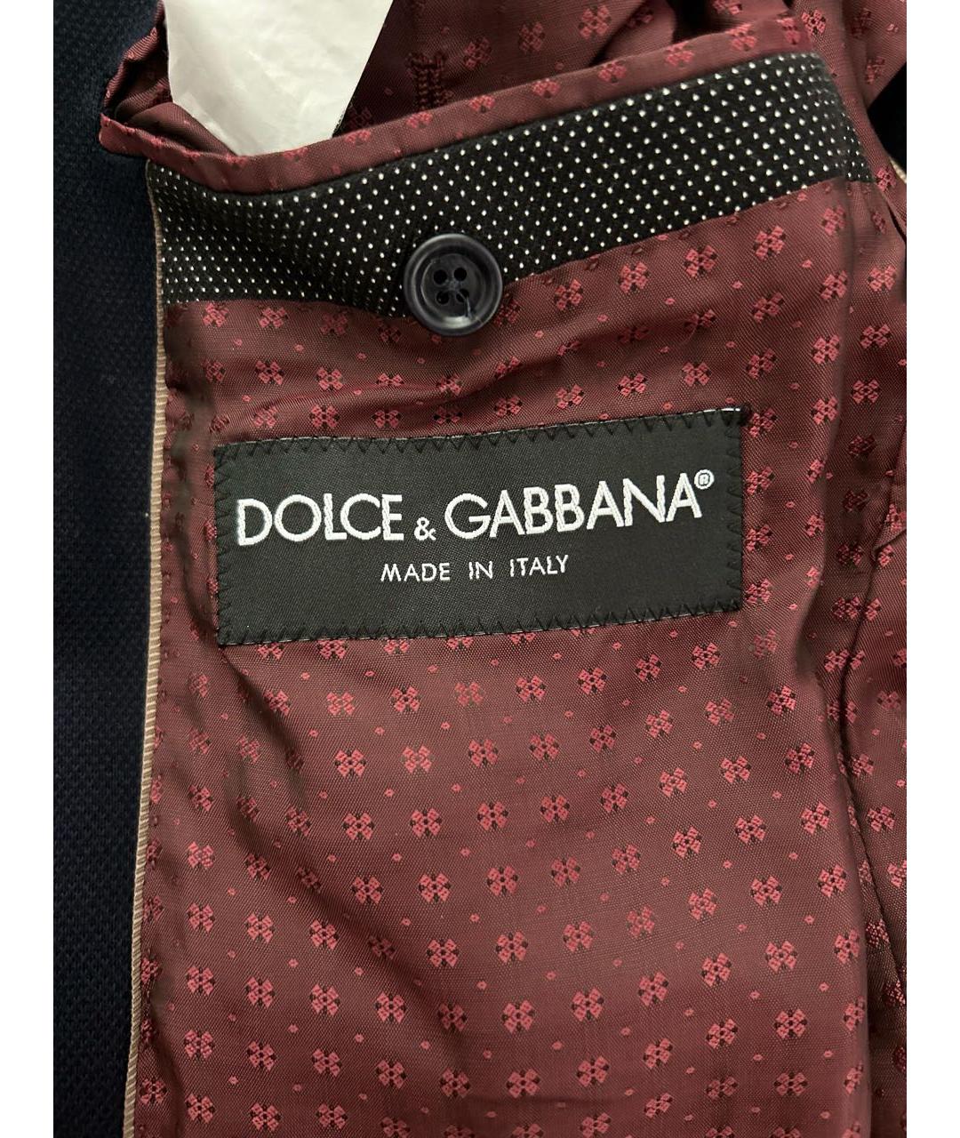 DOLCE&GABBANA Темно-синий хлопковый пиджак, фото 6