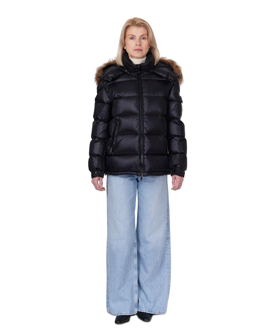 MONCLER Черный пуховик, фото 2