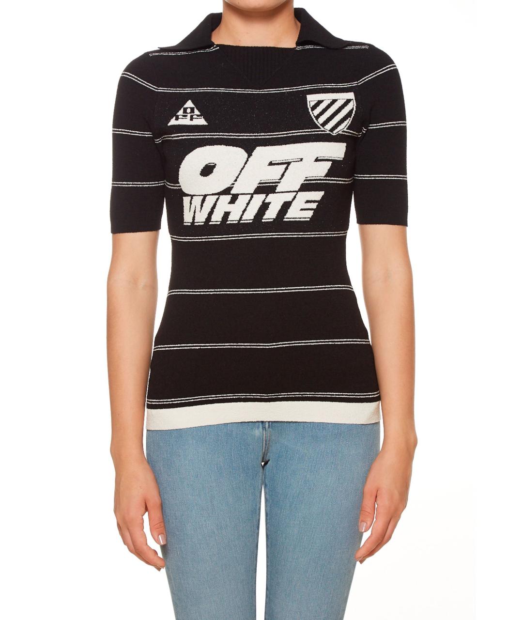 OFF-WHITE Черный вискозный джемпер / свитер, фото 4