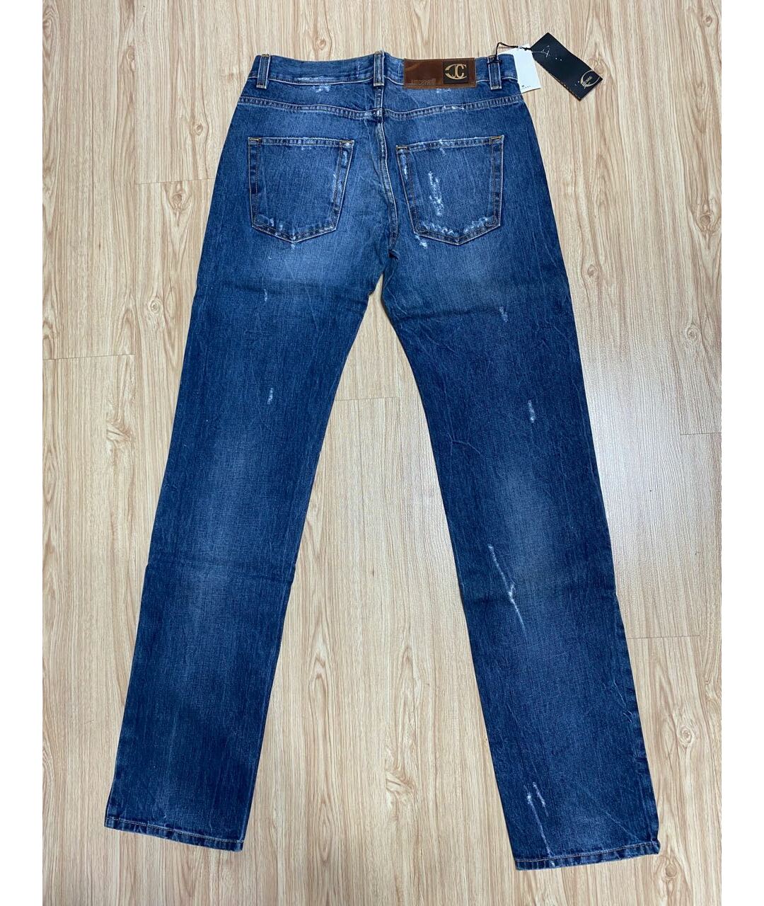 JUST CAVALLI Синие хлопко-кашемировые прямые джинсы, фото 2