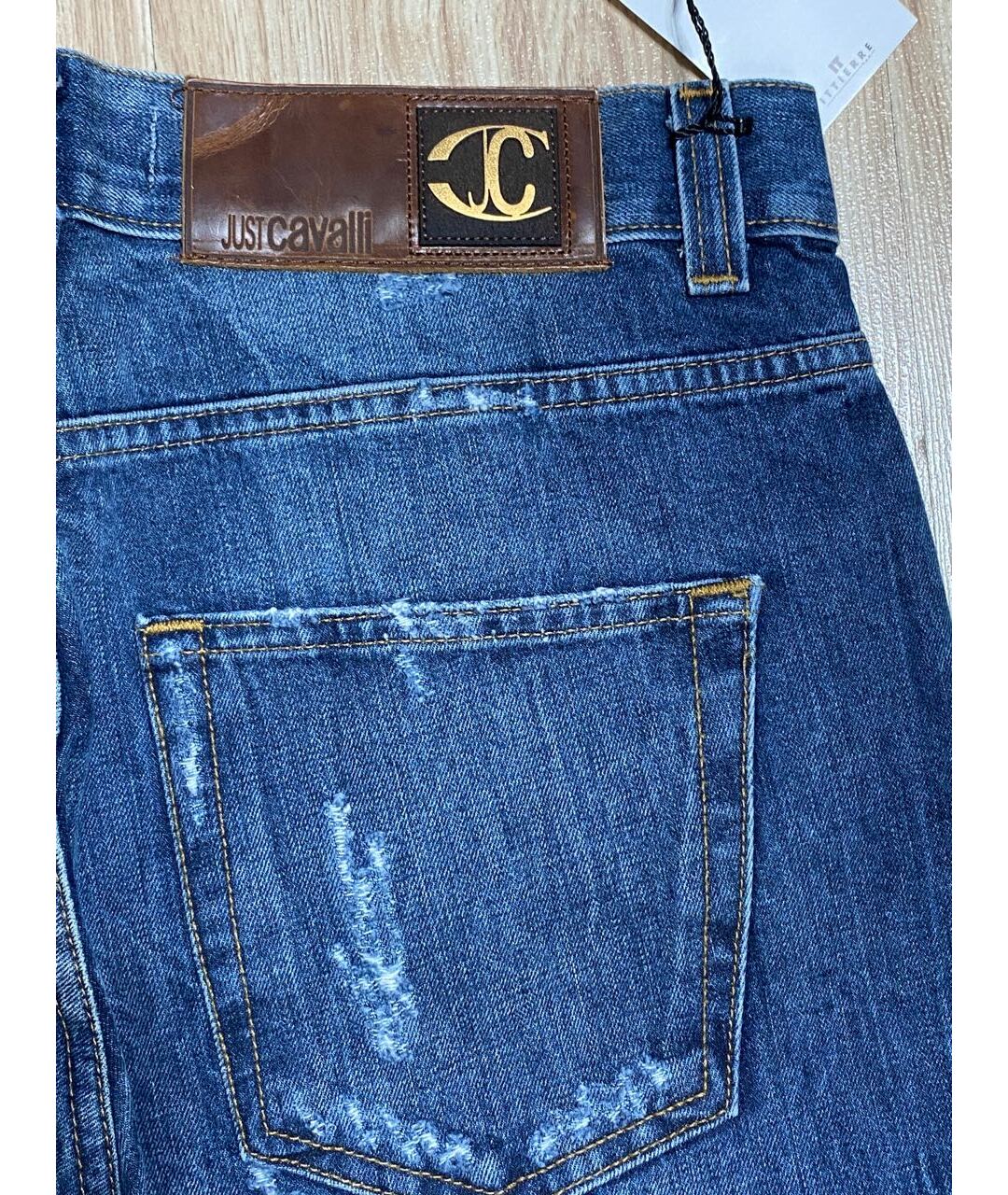JUST CAVALLI Синие хлопко-кашемировые прямые джинсы, фото 4
