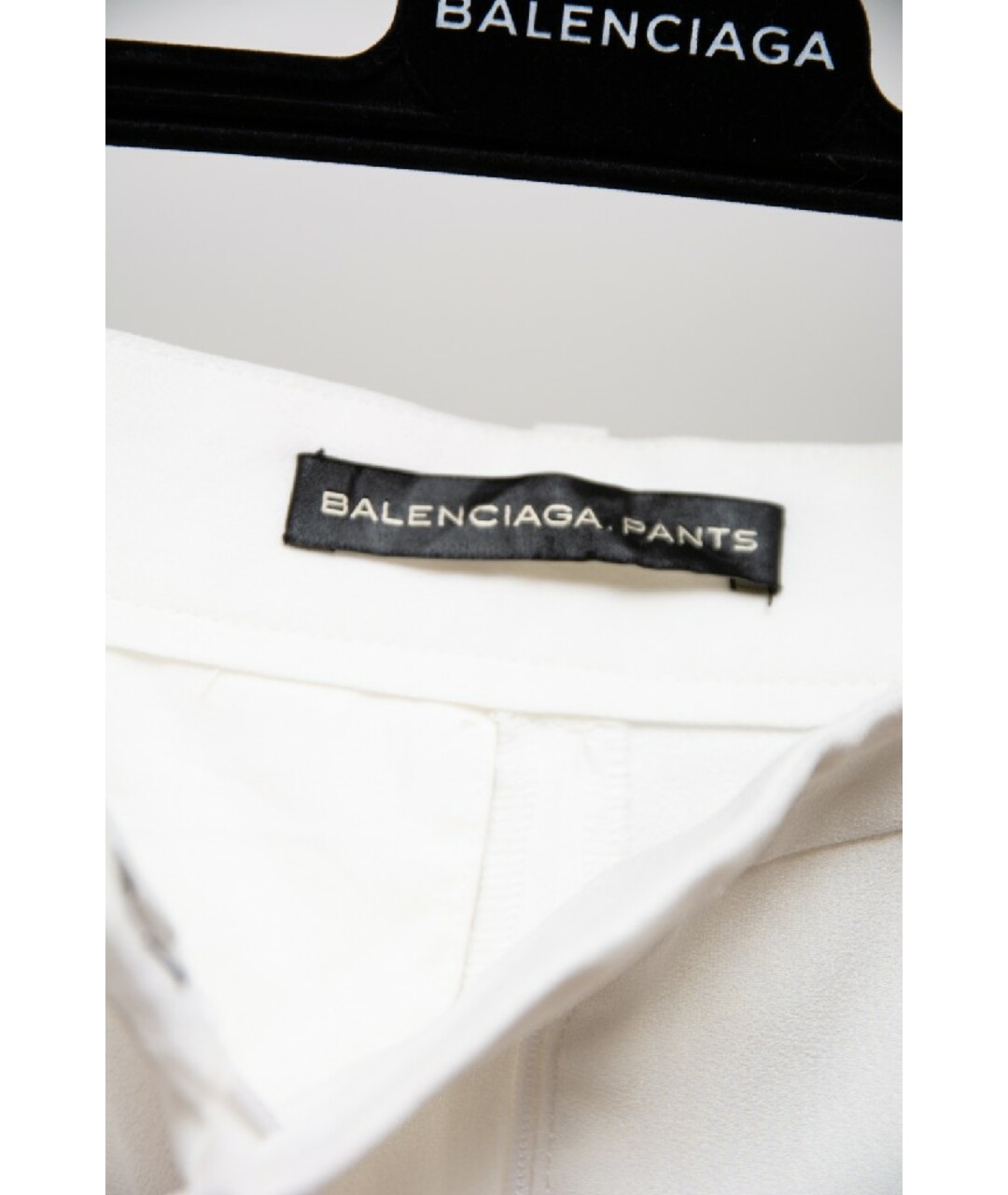 BALENCIAGA Белые ацетатные прямые брюки, фото 4