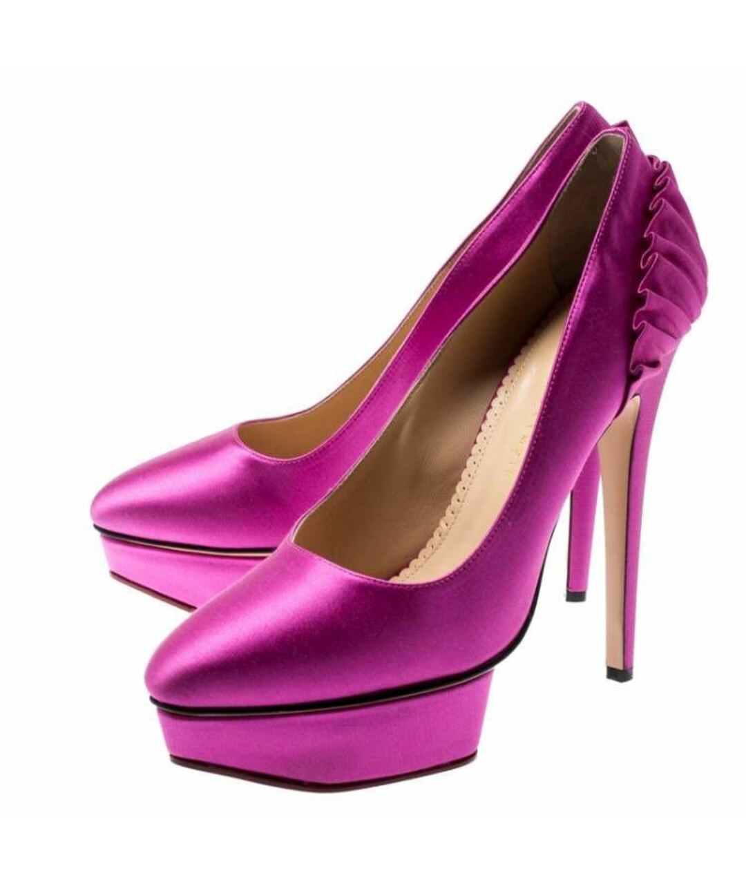 CHARLOTTE OLYMPIA Фиолетовые текстильные туфли, фото 3