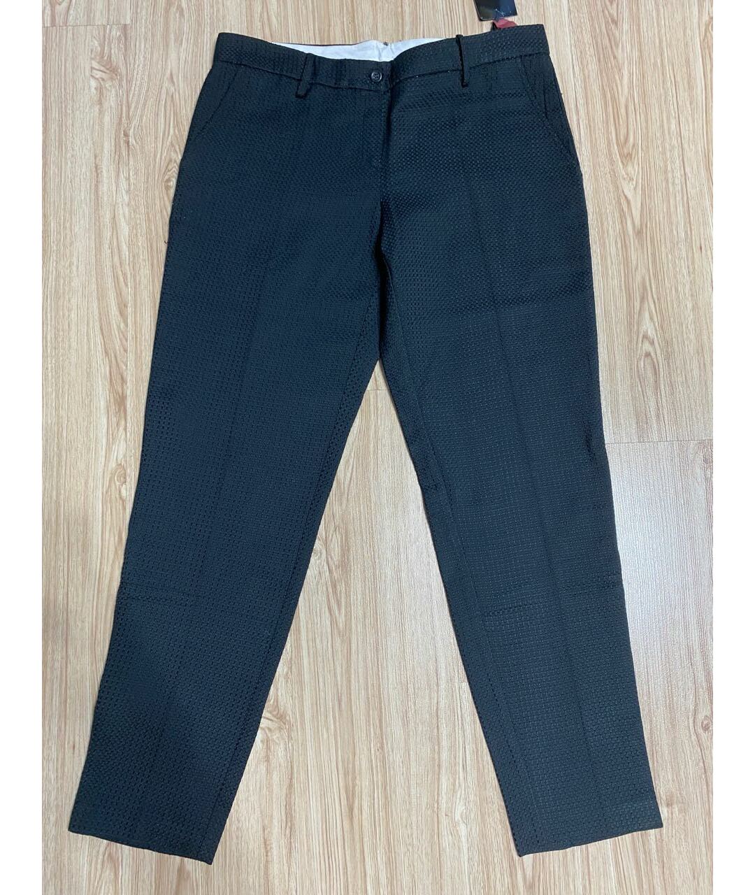 TWIN-SET Черные полиэстеровые прямые брюки, фото 8