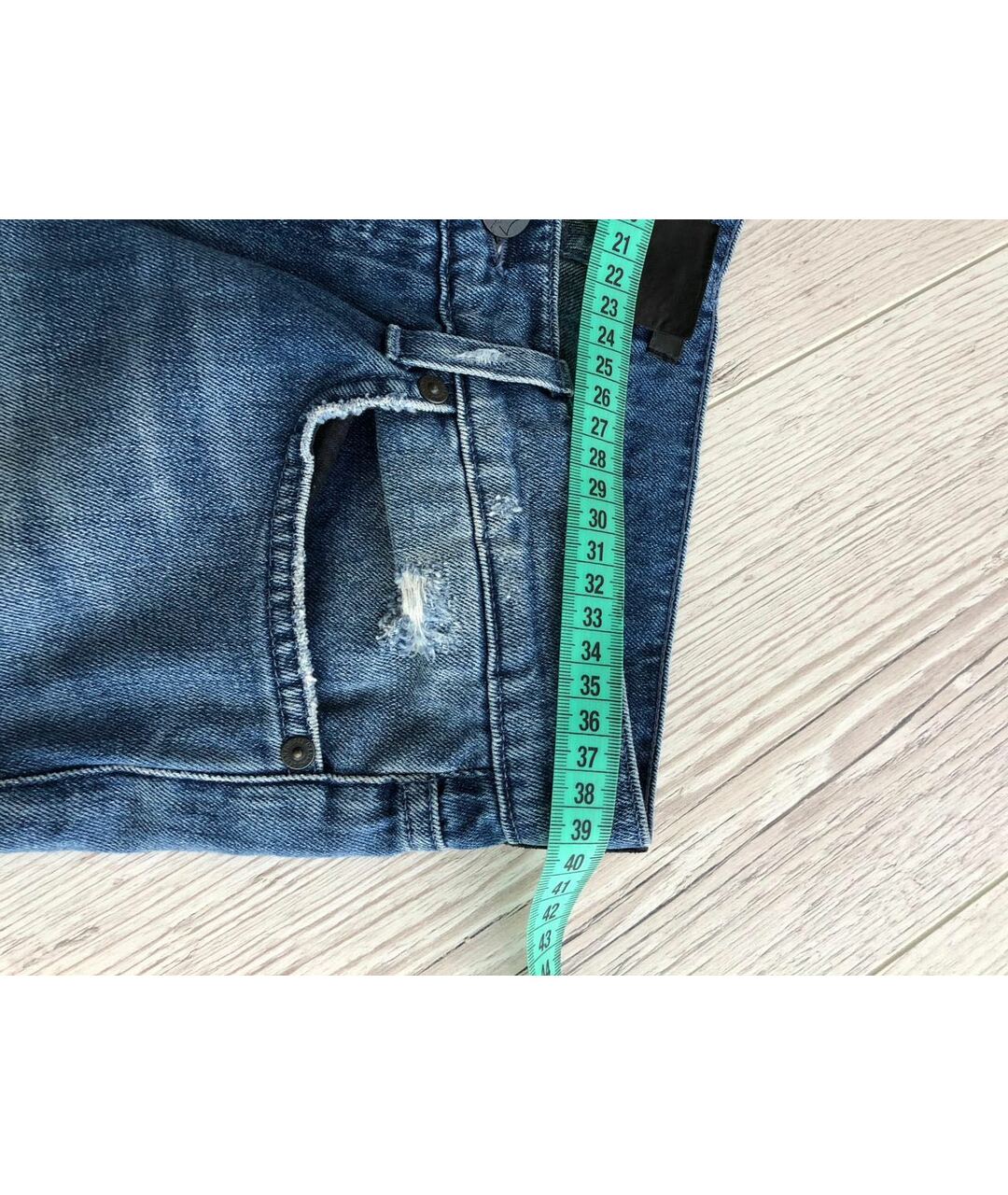 CURRENT/ELLIOTT Синие хлопко-лиоцелловые прямые джинсы, фото 3