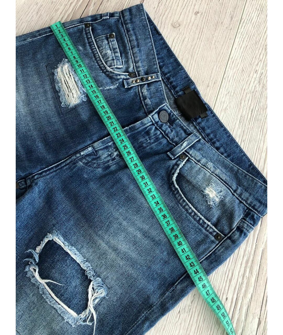 CURRENT/ELLIOTT Синие хлопко-лиоцелловые прямые джинсы, фото 4
