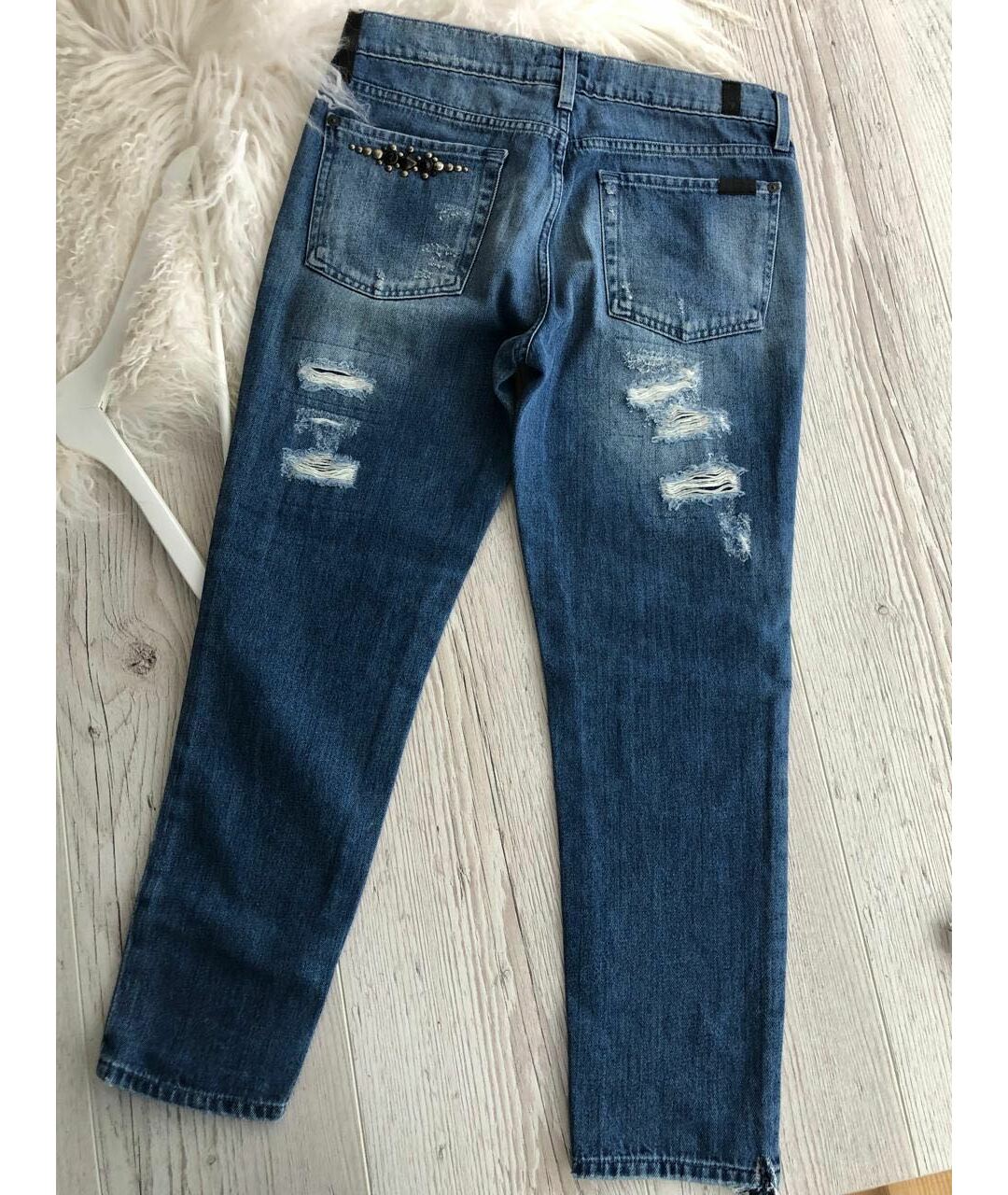 CURRENT/ELLIOTT Синие хлопко-лиоцелловые прямые джинсы, фото 2