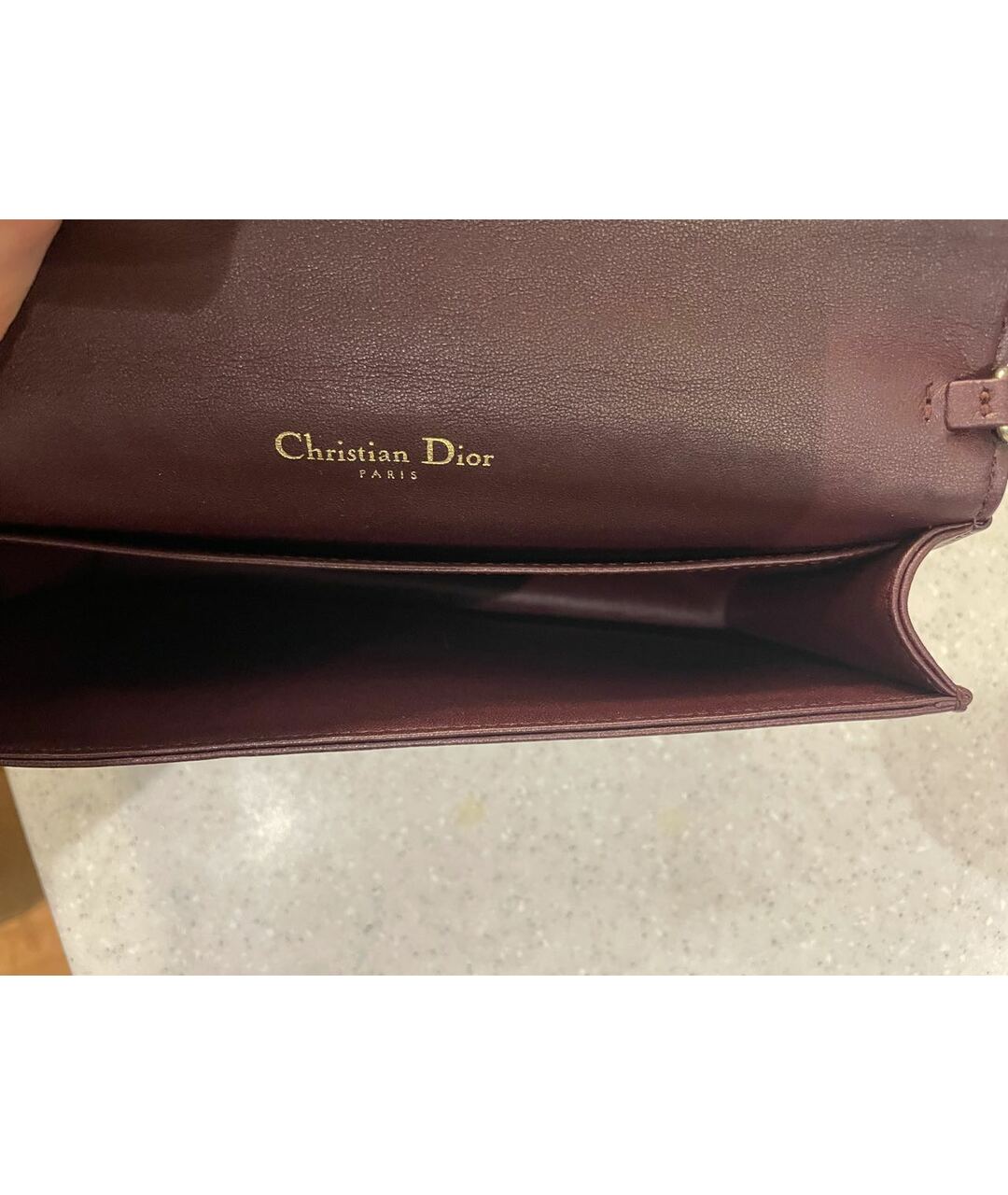 CHRISTIAN DIOR PRE-OWNED Бордовая кожаная сумка тоут, фото 3