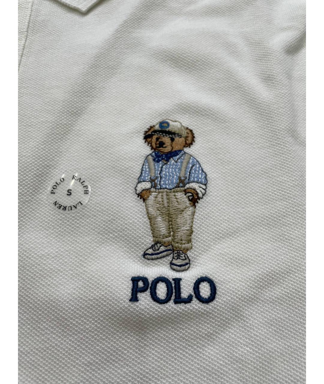 POLO RALPH LAUREN Белое хлопковое поло с коротким рукавом, фото 2