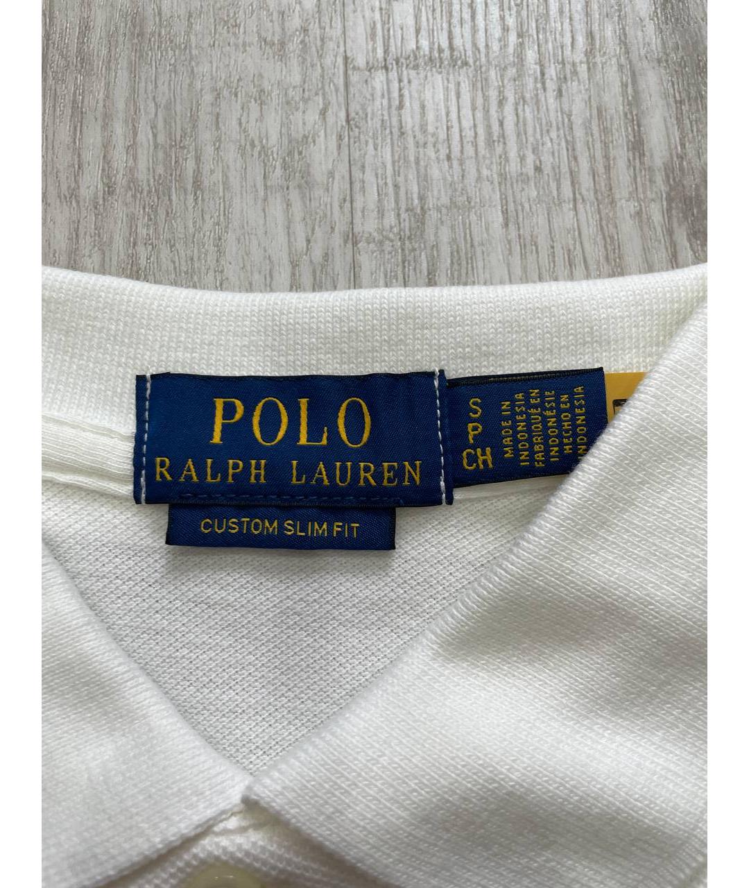 POLO RALPH LAUREN Белое хлопковое поло с коротким рукавом, фото 7