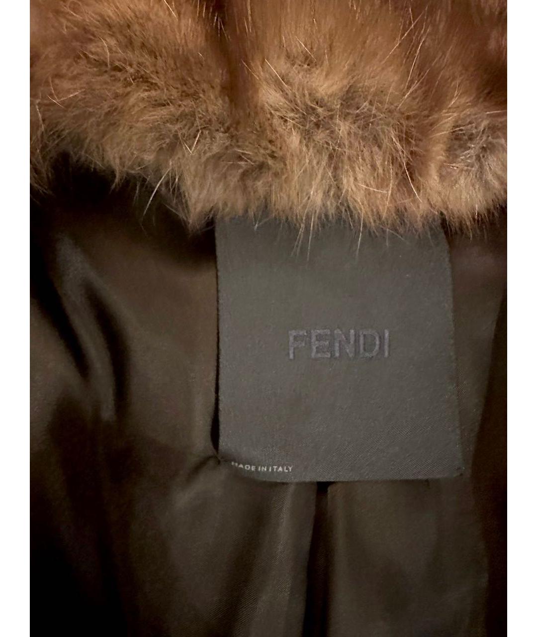 FENDI Коричневая меховая шуба, фото 2