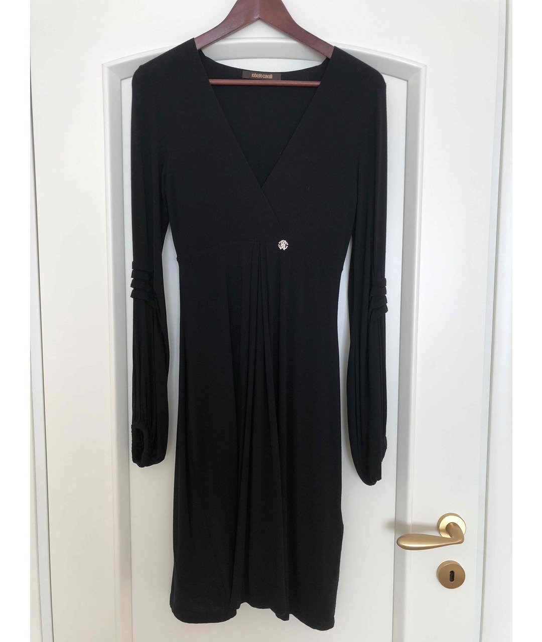 ROBERTO CAVALLI Черное синтетическое повседневное платье, фото 5