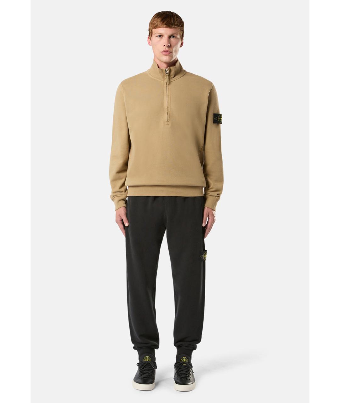 STONE ISLAND Черные хлопковые повседневные брюки, фото 3