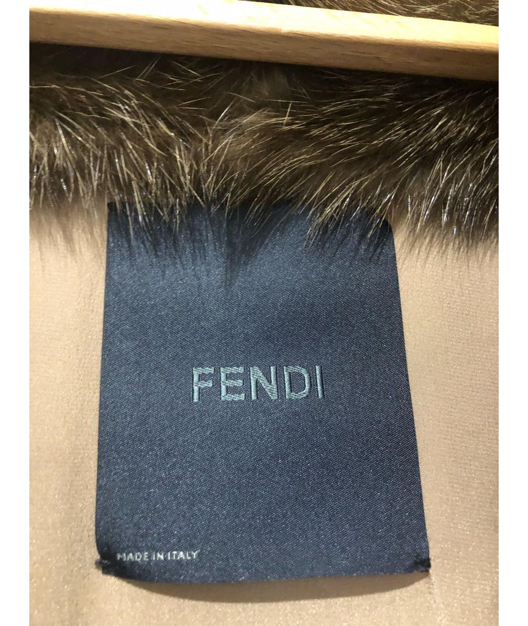 FENDI Коричневая меховая шуба, фото 3