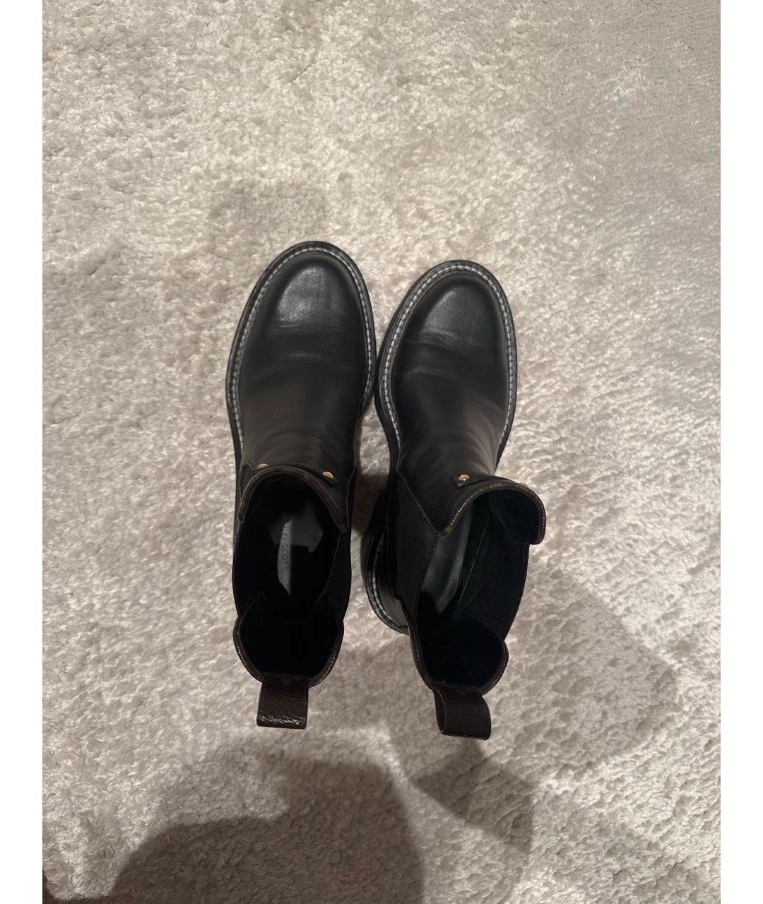 LOUIS VUITTON Черные кожаные ботинки, фото 3