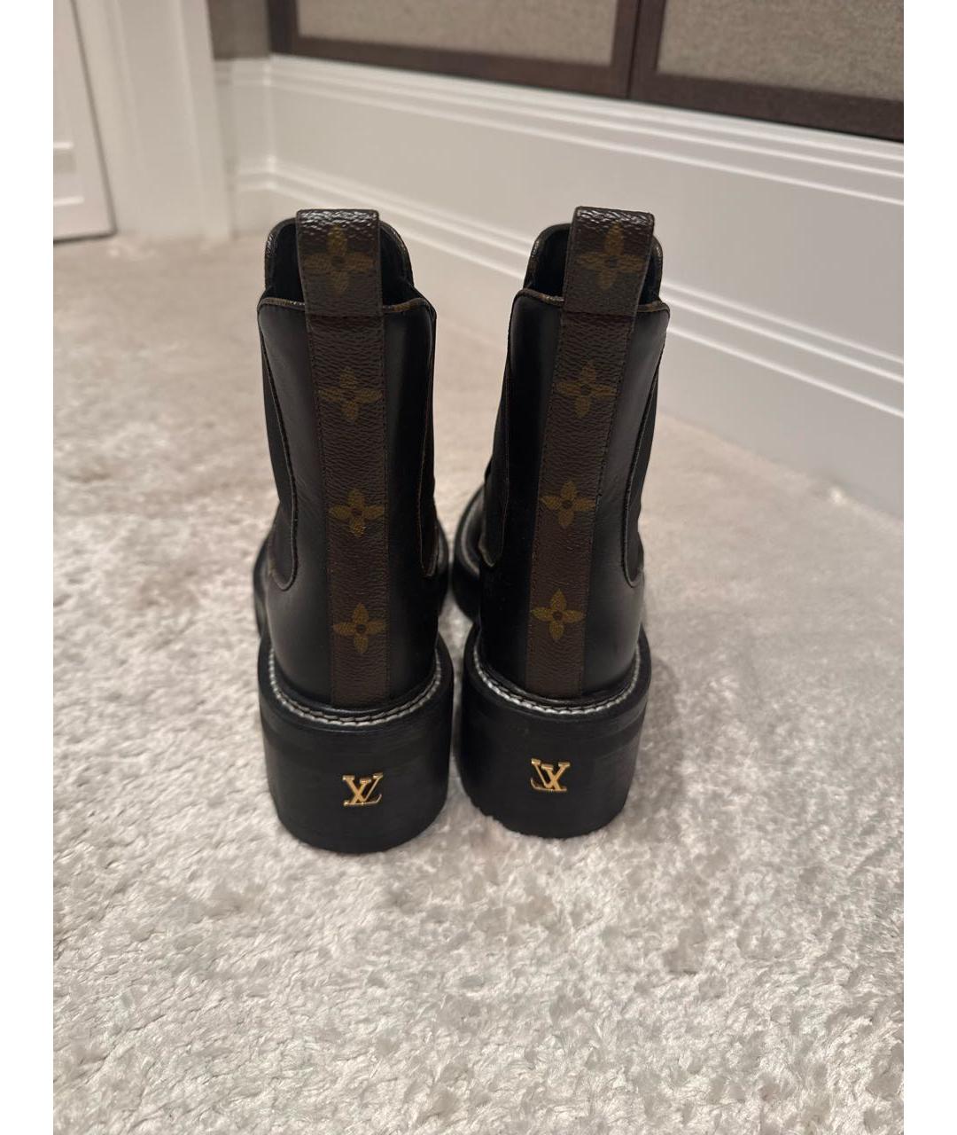 LOUIS VUITTON Черные кожаные ботинки, фото 4