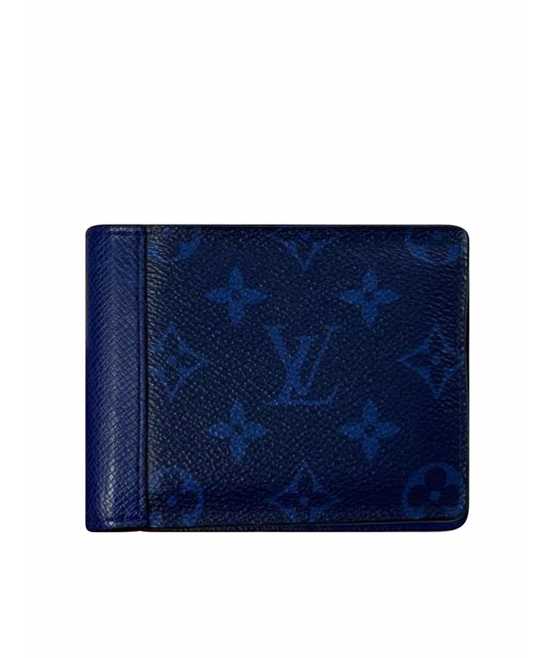 LOUIS VUITTON Темно-синий кожаный кошелек, фото 1