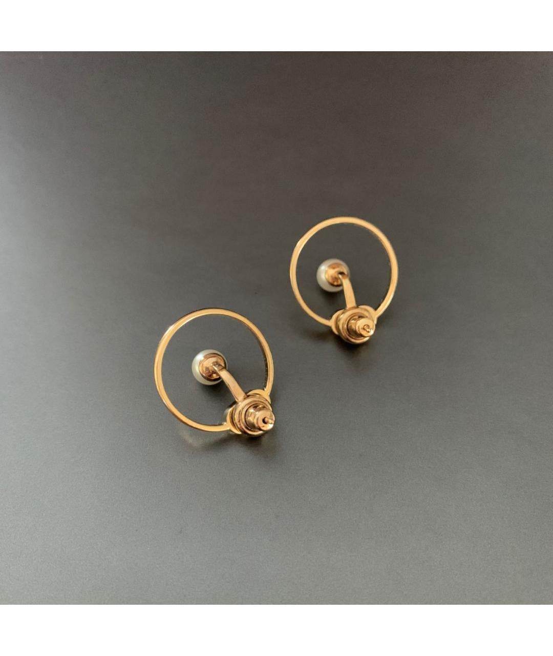 CHRISTIAN DIOR Золотые металлические серьги, фото 5