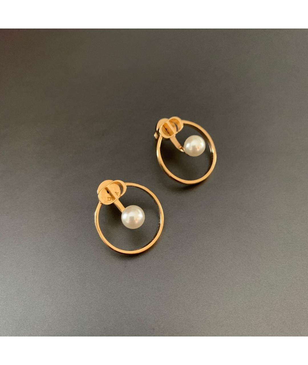CHRISTIAN DIOR Золотые металлические серьги, фото 3