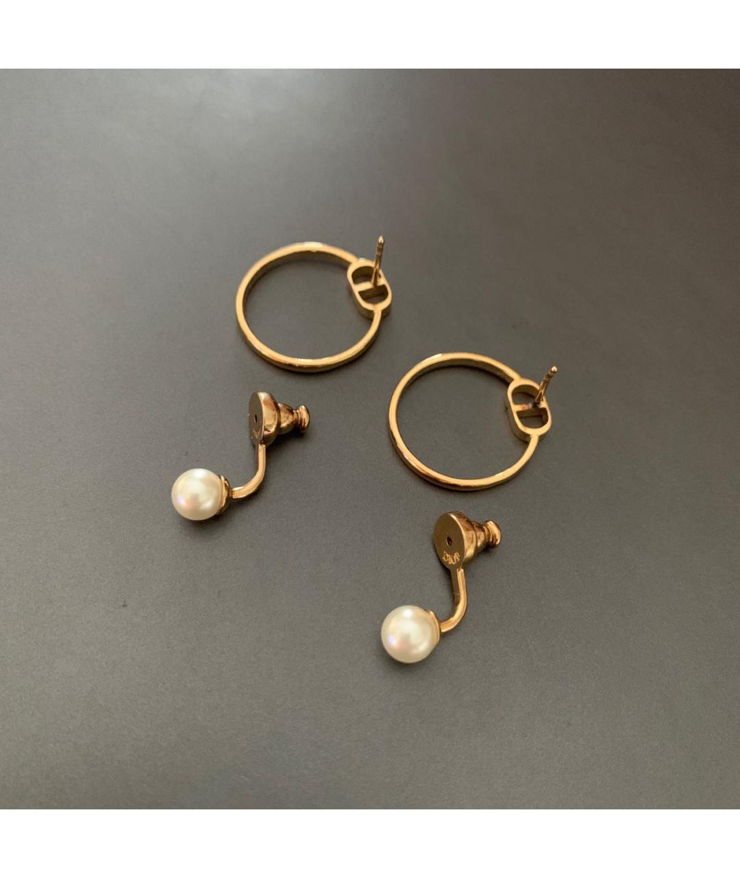 CHRISTIAN DIOR Золотые металлические серьги, фото 7