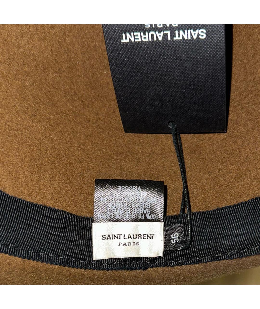 SAINT LAURENT Коричневая шерстяная шляпа, фото 8