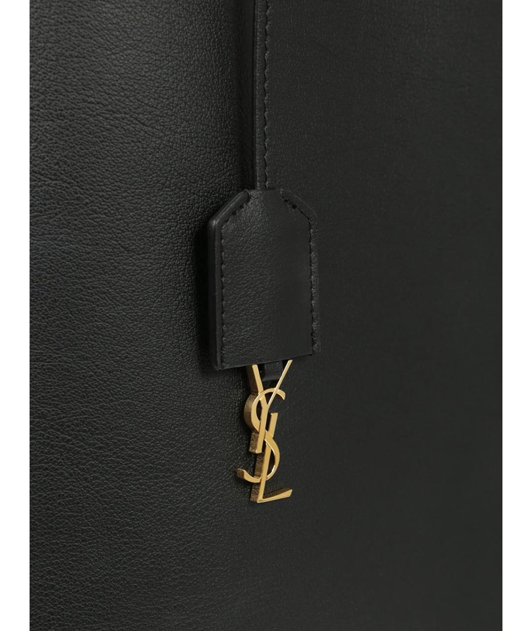 SAINT LAURENT Черная кожаная сумка через плечо, фото 3