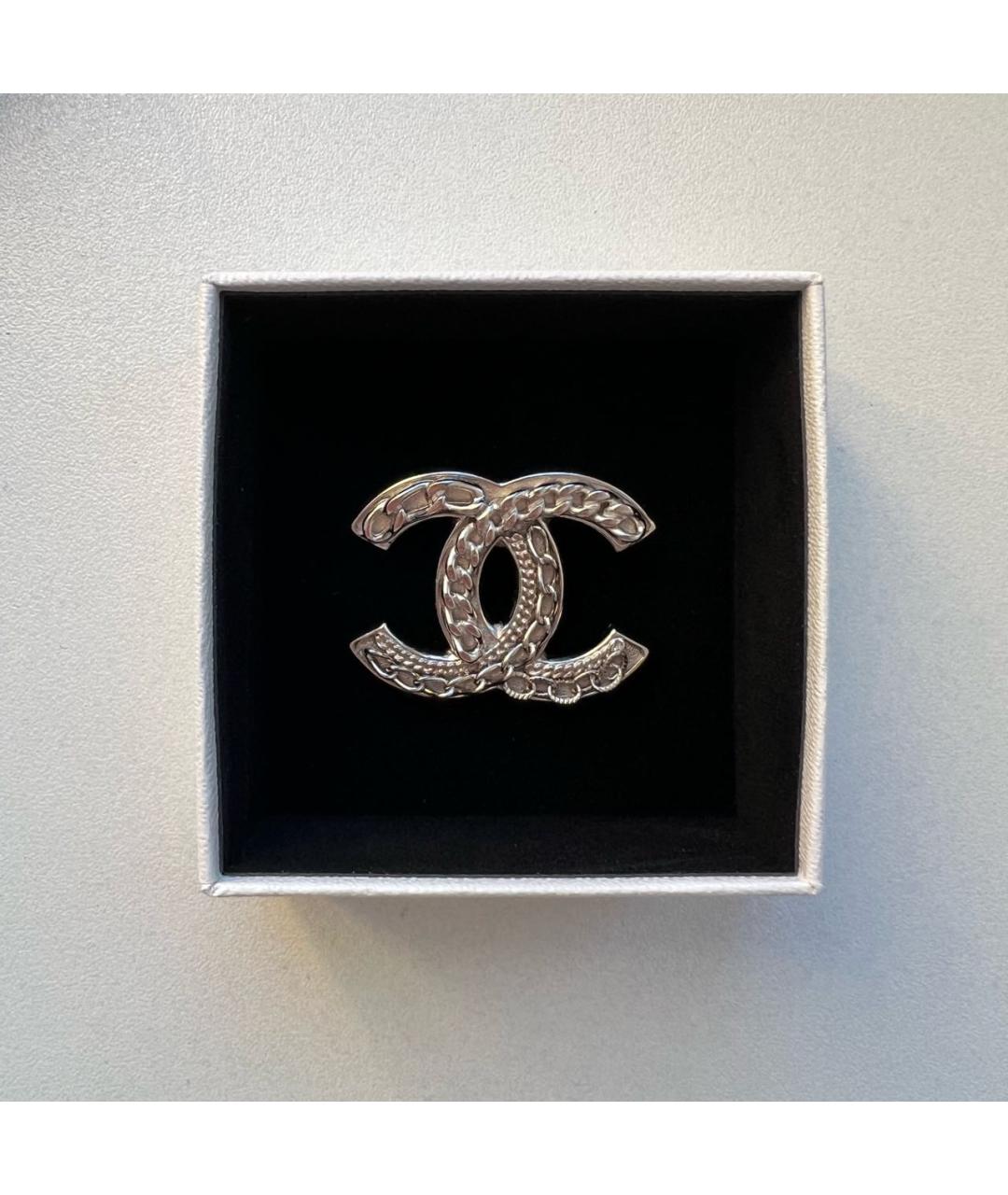 CHANEL Серебряная металлическая булавка / брошь, фото 4