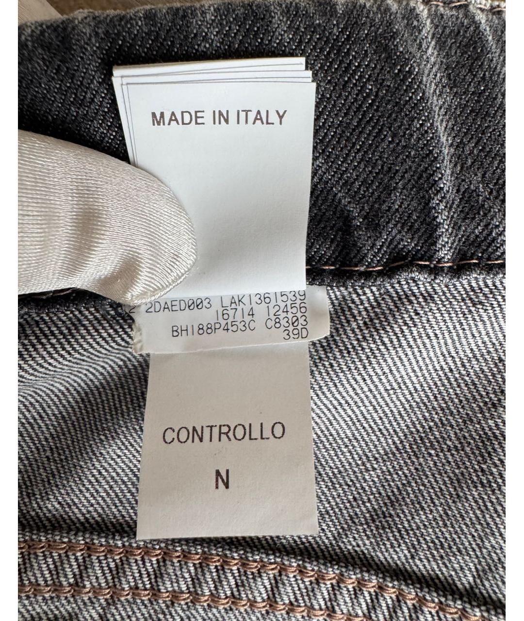 BRUNELLO CUCINELLI Антрацитовые хлопковые детские джинсы, фото 8