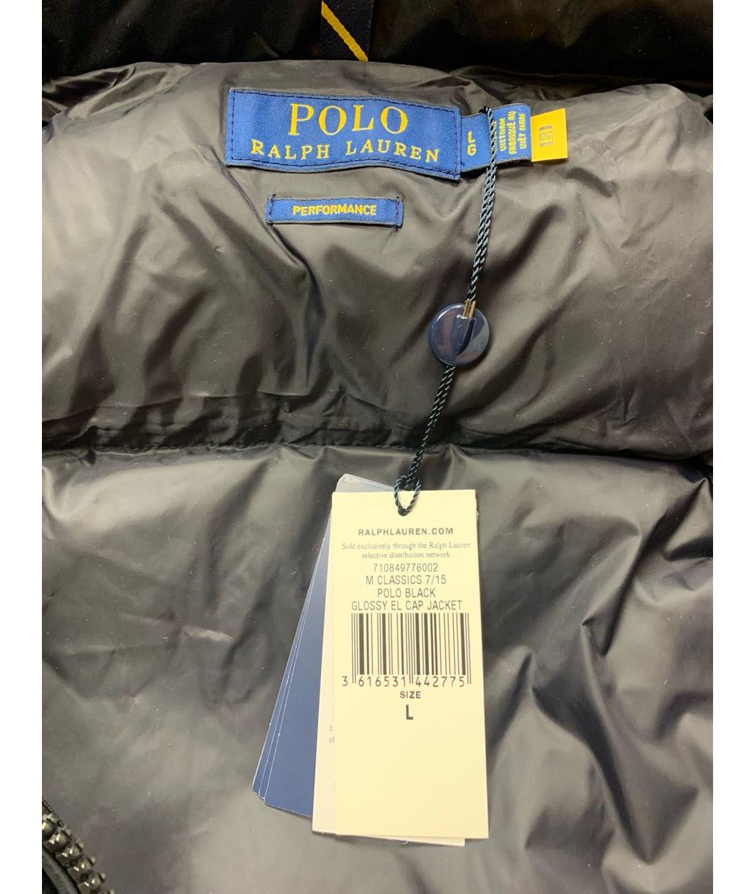 POLO RALPH LAUREN Черный пуховик, фото 3