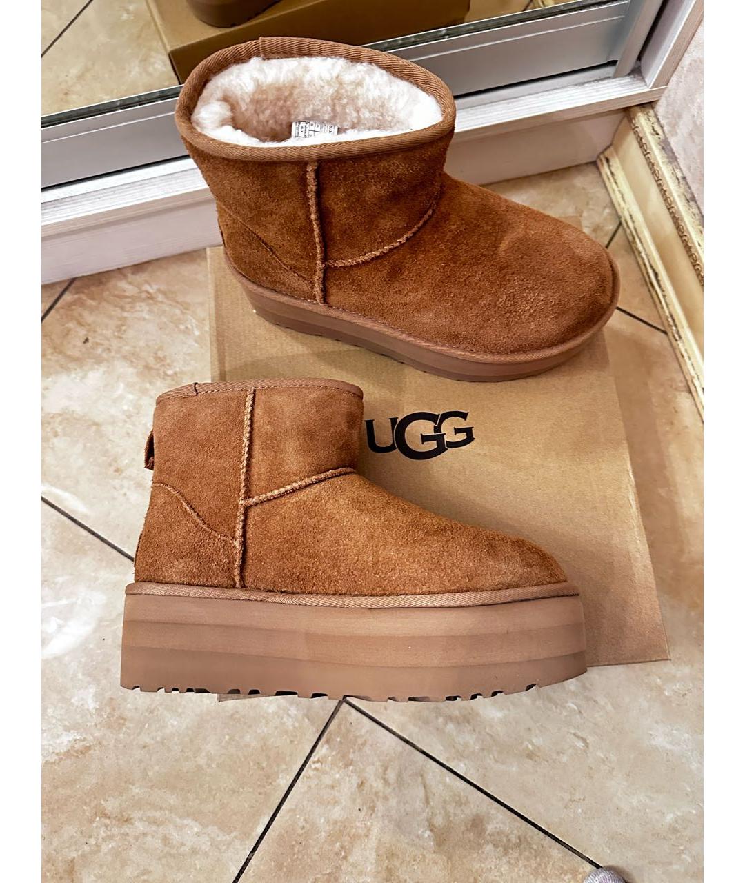 UGG AUSTRALIA Коричневые замшевые ботинки, фото 5