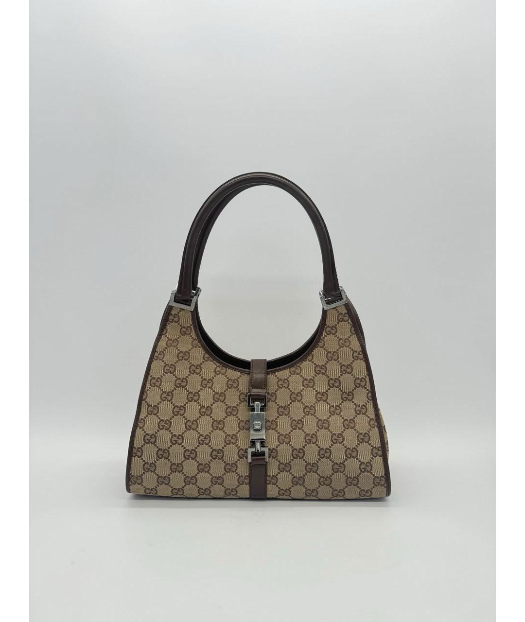 GUCCI Коричневая жаккардовая сумка через плечо, фото 9