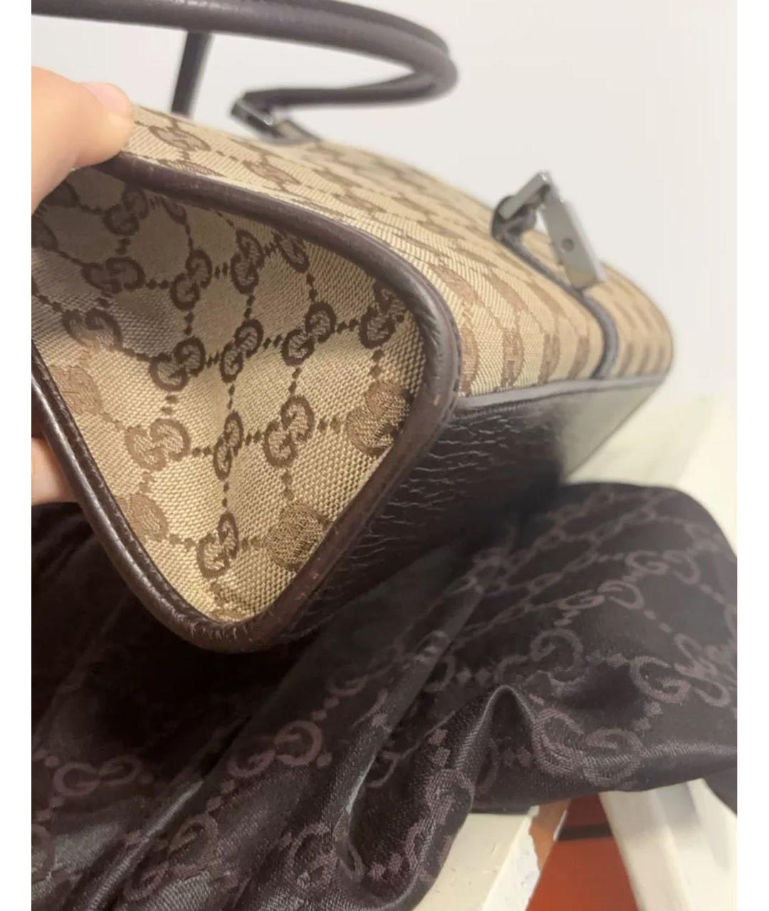 GUCCI Коричневая жаккардовая сумка через плечо, фото 7