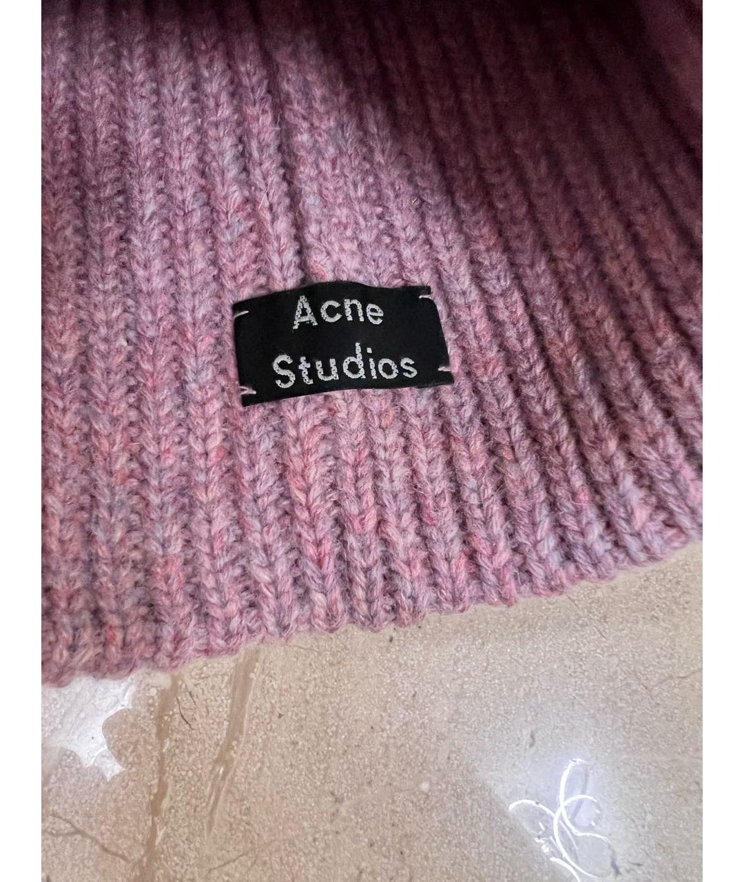 ACNE STUDIOS Розовая шерстяная шапка, фото 2