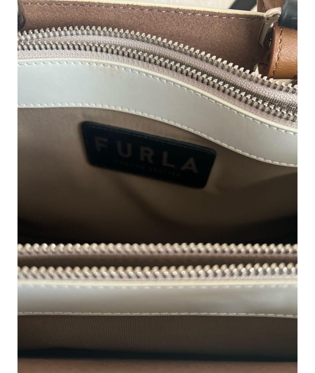 FURLA Белая кожаная сумка тоут, фото 4