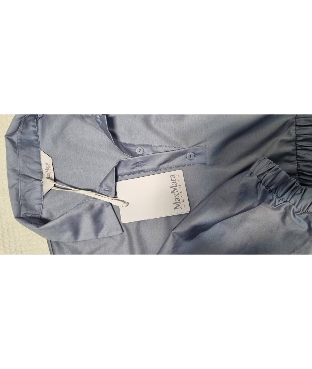 MAX MARA Голубое хлопковое повседневное платье, фото 5