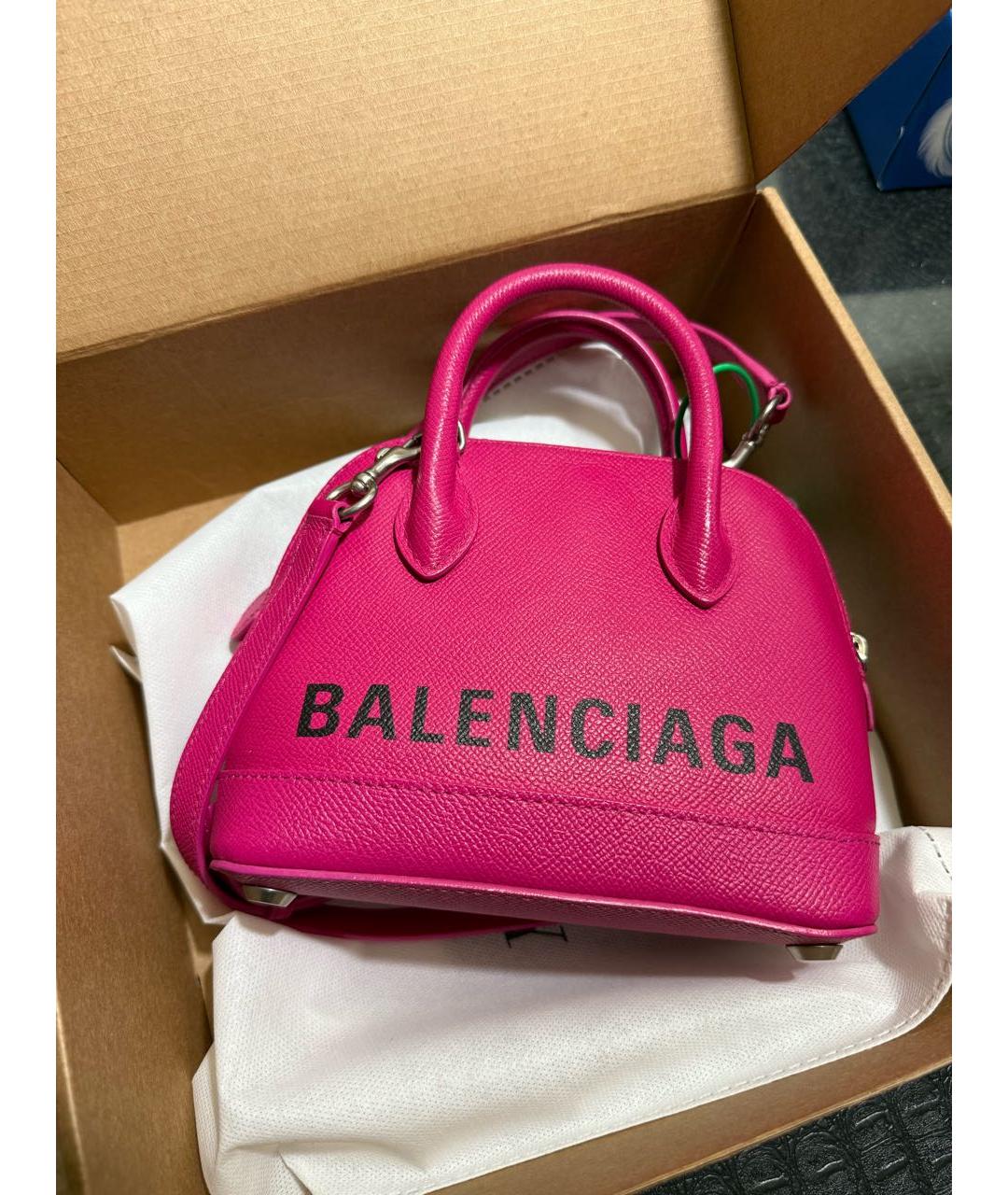 BALENCIAGA Розовая кожаная сумка с короткими ручками, фото 5