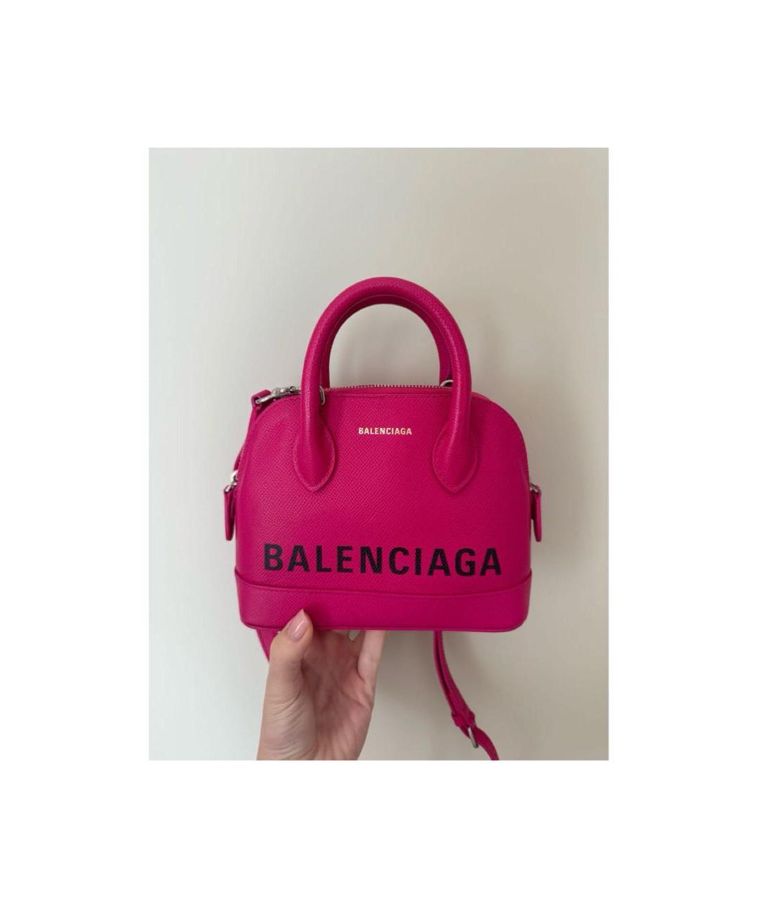 BALENCIAGA Розовая кожаная сумка с короткими ручками, фото 3