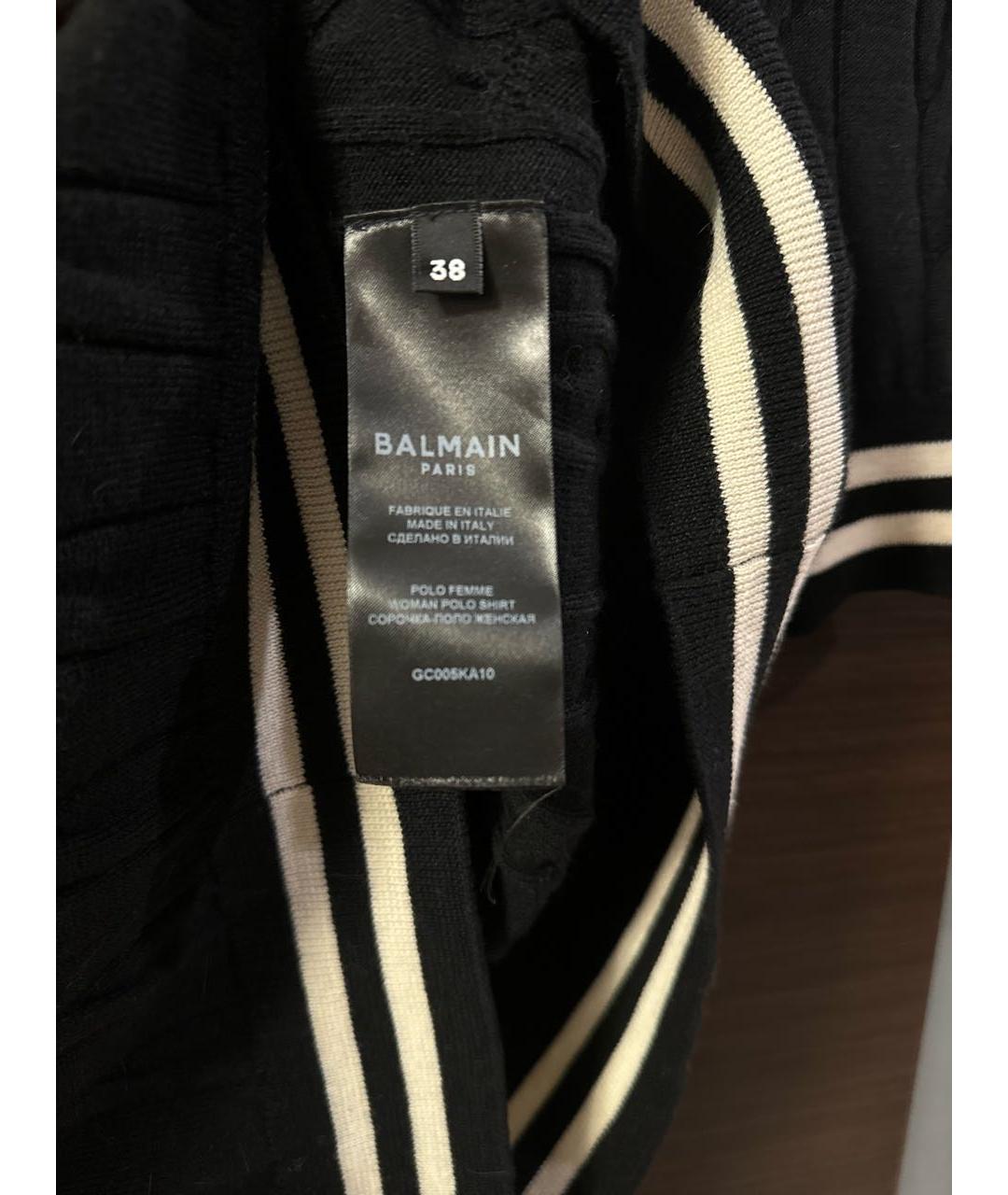 BALMAIN Черная шерстяная футболка, фото 5