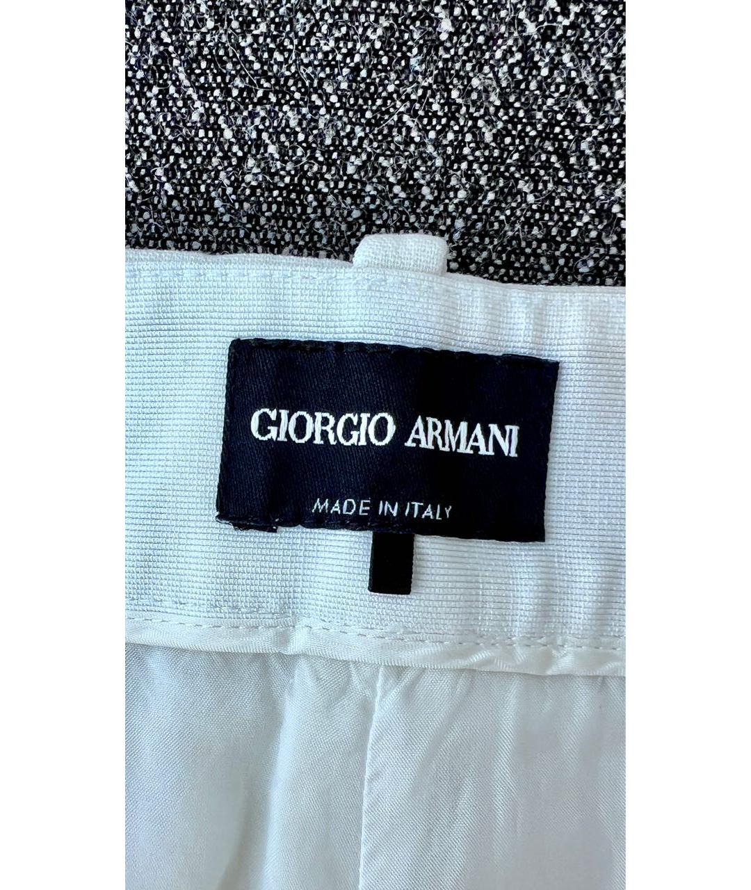 GIORGIO ARMANI Белые шерстяные прямые брюки, фото 4