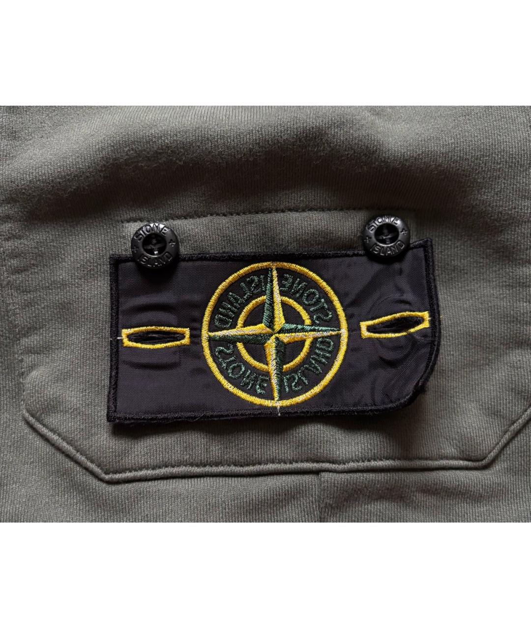 STONE ISLAND Хаки хлопковые повседневные брюки, фото 7